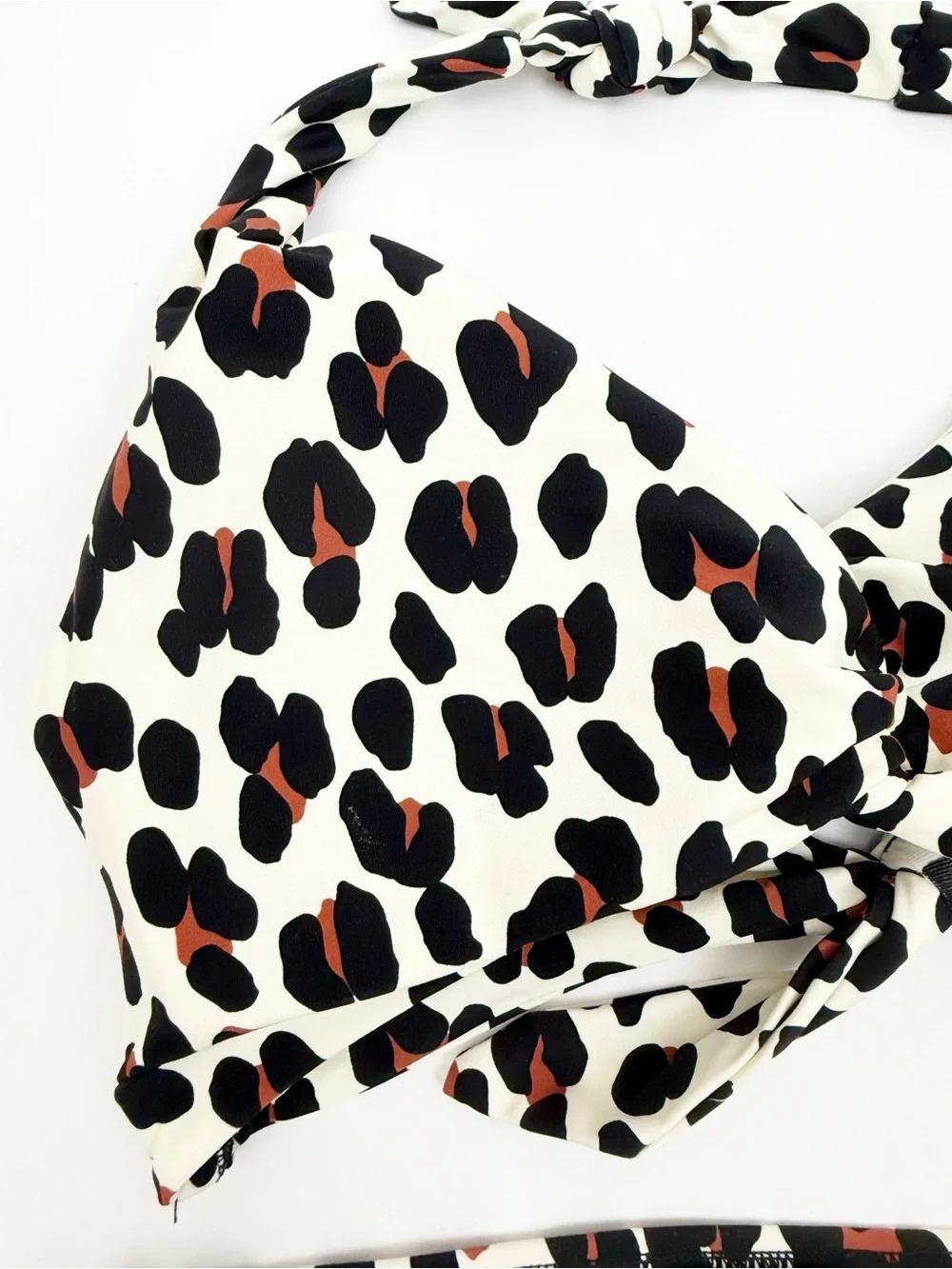 Kate Spade Leopard Animal Print Bikini Set Halter Top Bottoms Two(2) Piece Swim